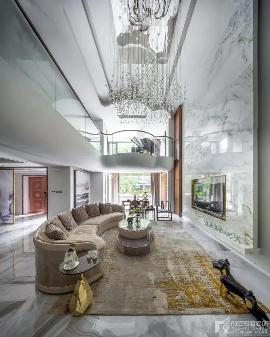 450㎡淡雅新中式别墅设计丨尚层别墅装饰-12