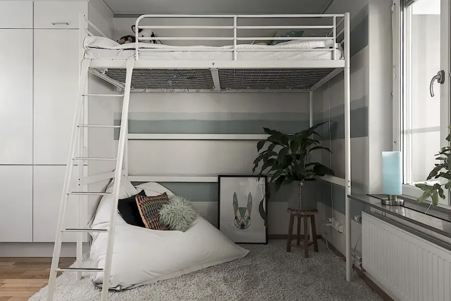 瑞典家庭公寓的色彩碰撞-11