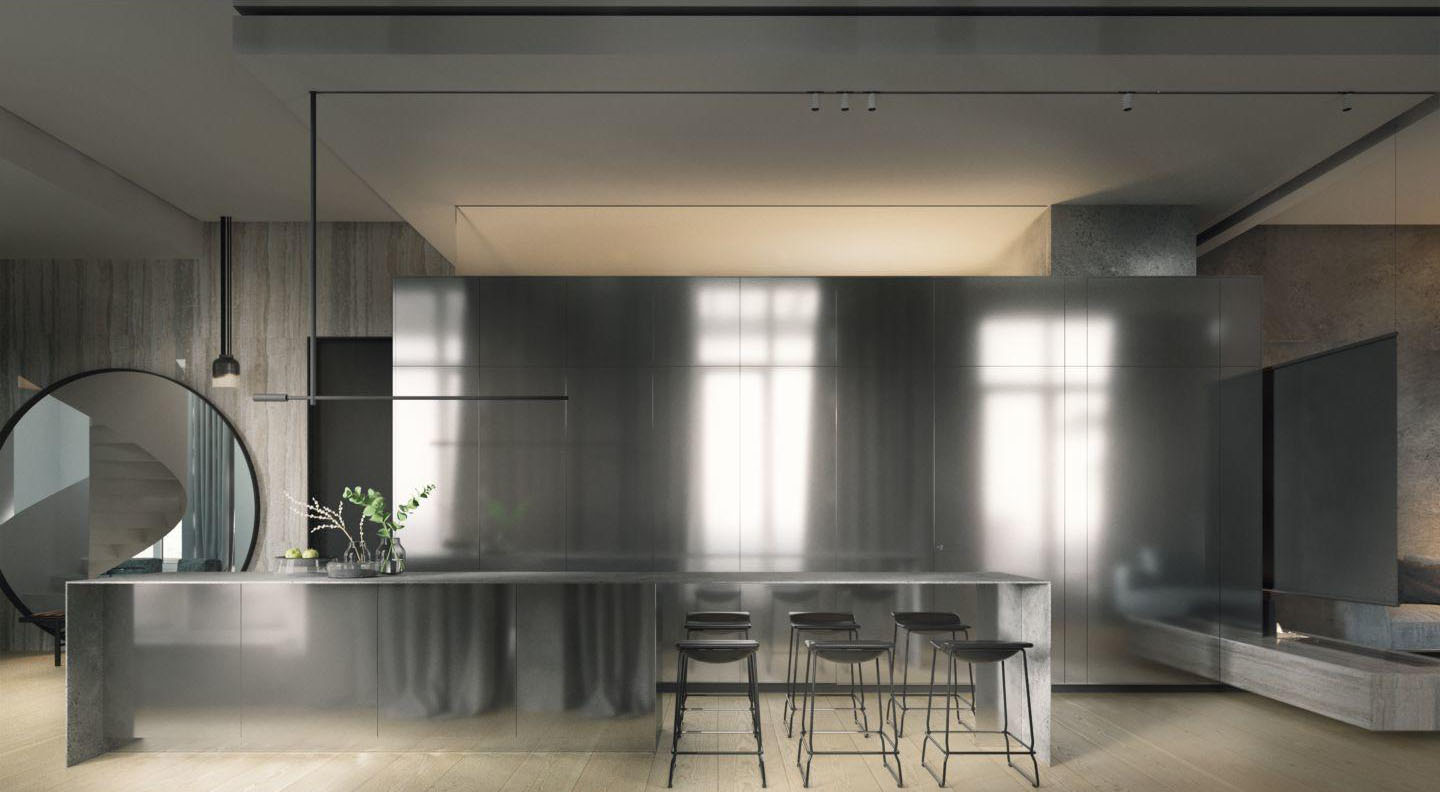 国外优雅复式公寓 | Sergey Makhno Architects-7