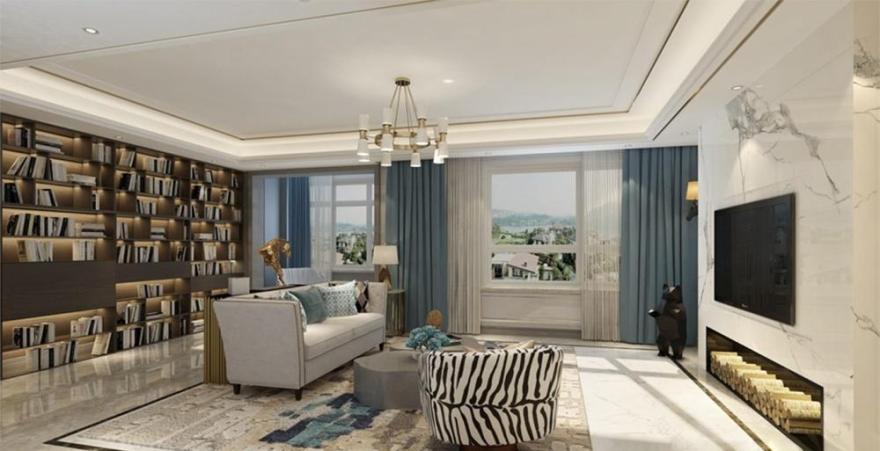 尚层别墅装饰打造轻奢御锦联排别墅-5