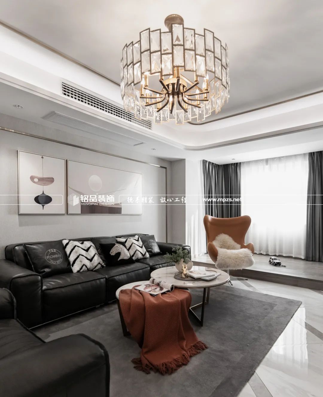 龙湖滟澜山现代轻奢案例，客餐厅打通扩容 1/3-24