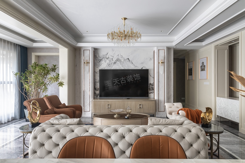 渝北壹江郡欧式轻奢大平层装修丨中国渝北丨天古设计师黄德华和李润强-5