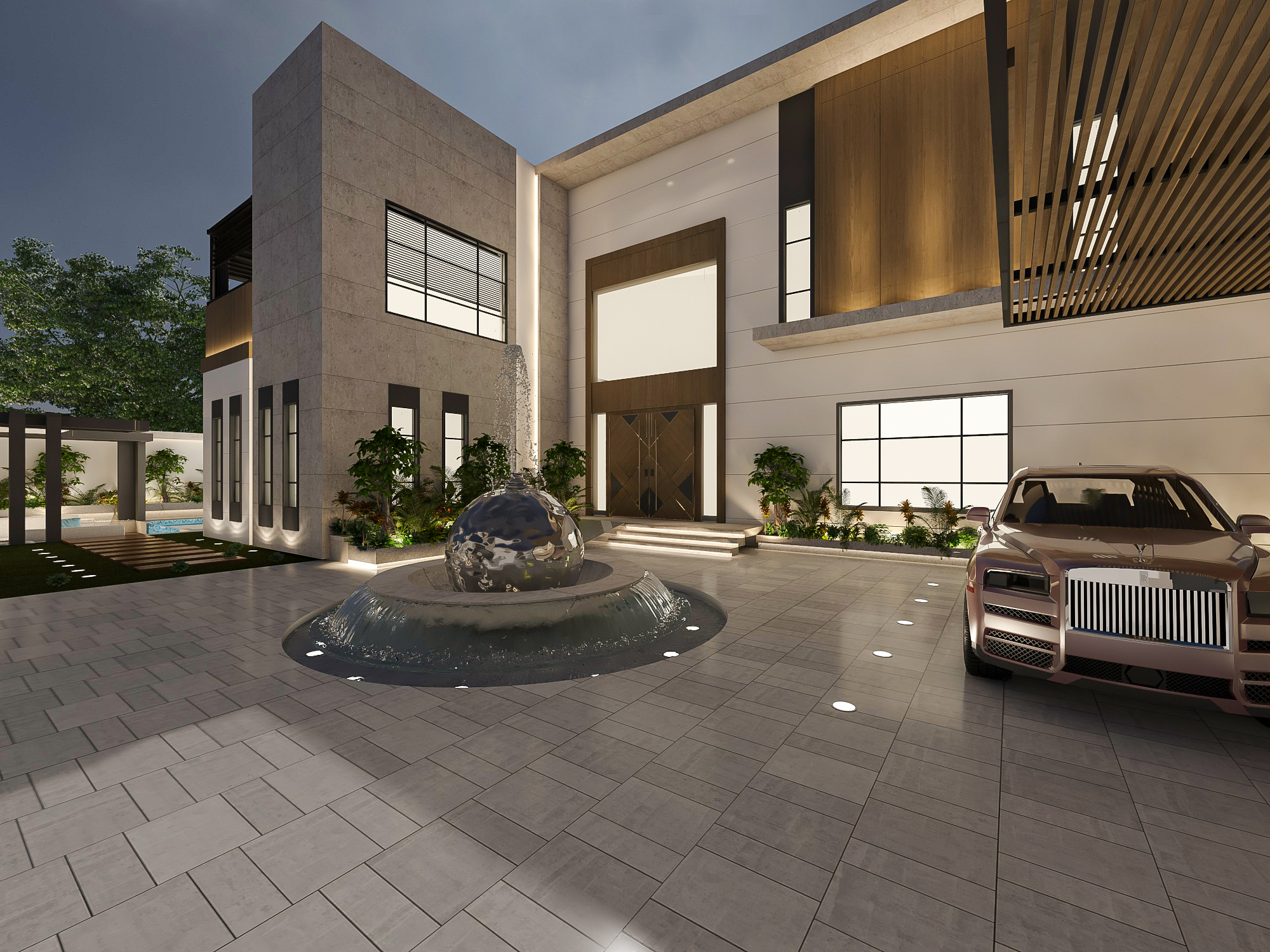 外部立面和后院设计丨沙特阿拉伯利雅得-4