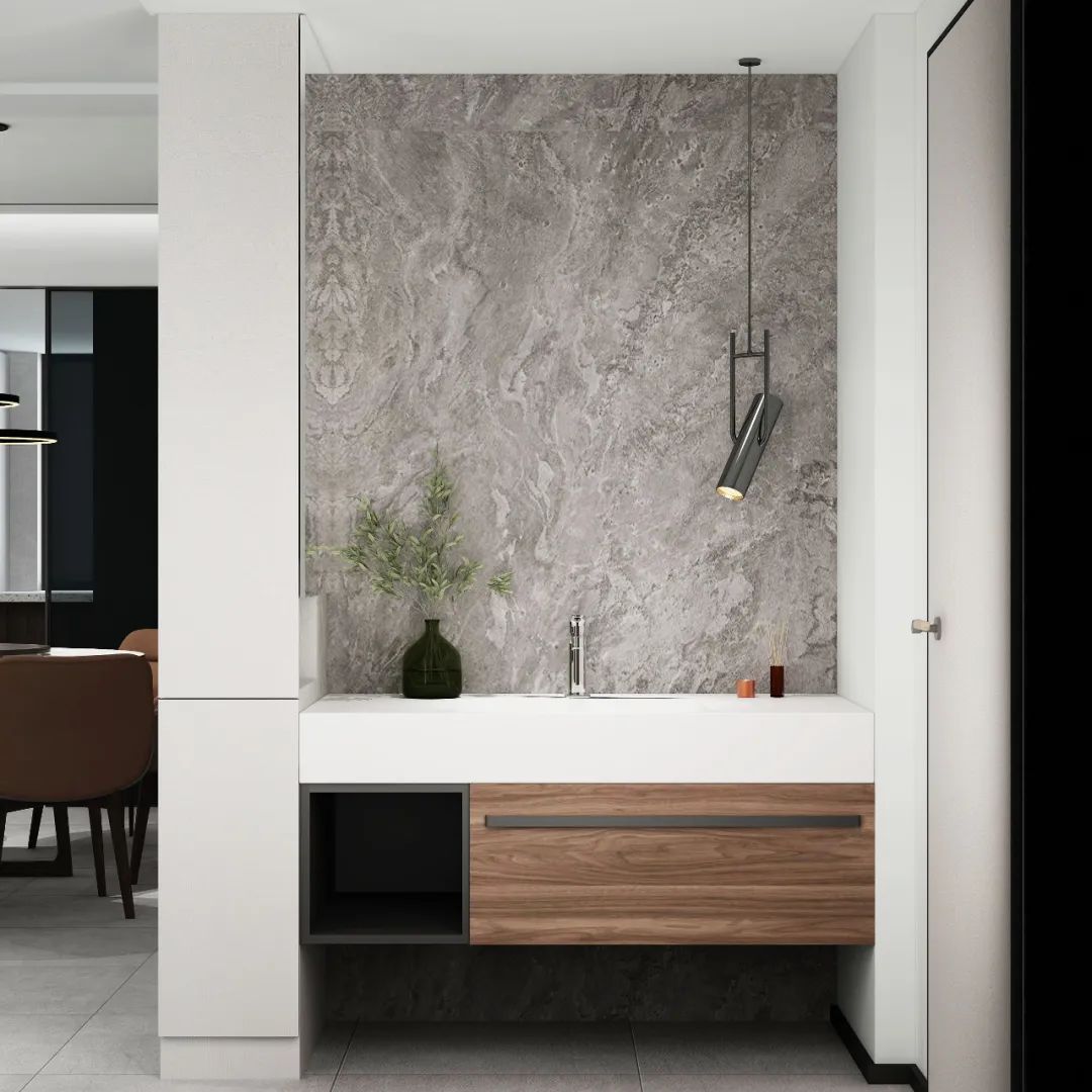 春秋空间设计 | 扬子华都 | 黑白色调与木元素的简约美学-57