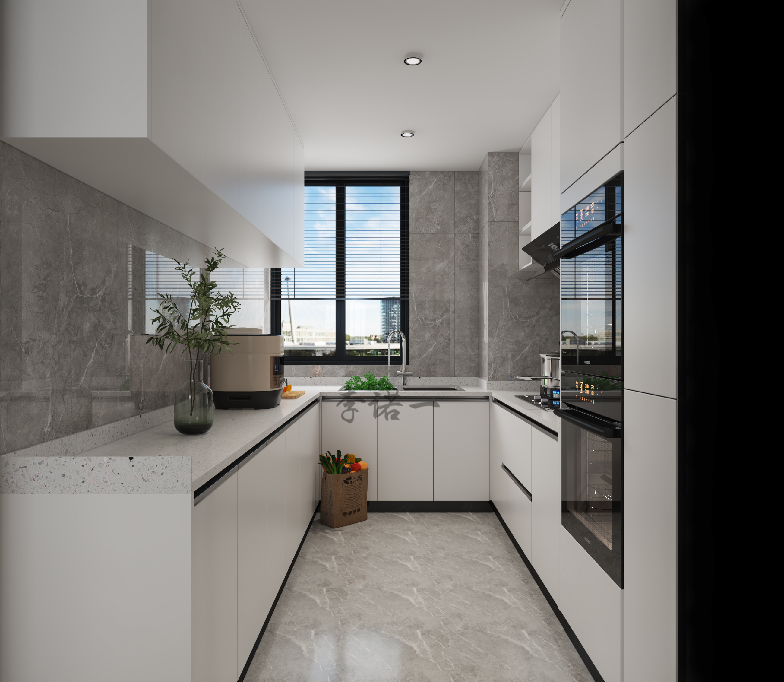 现代黑白灰温暖舒适之家-7