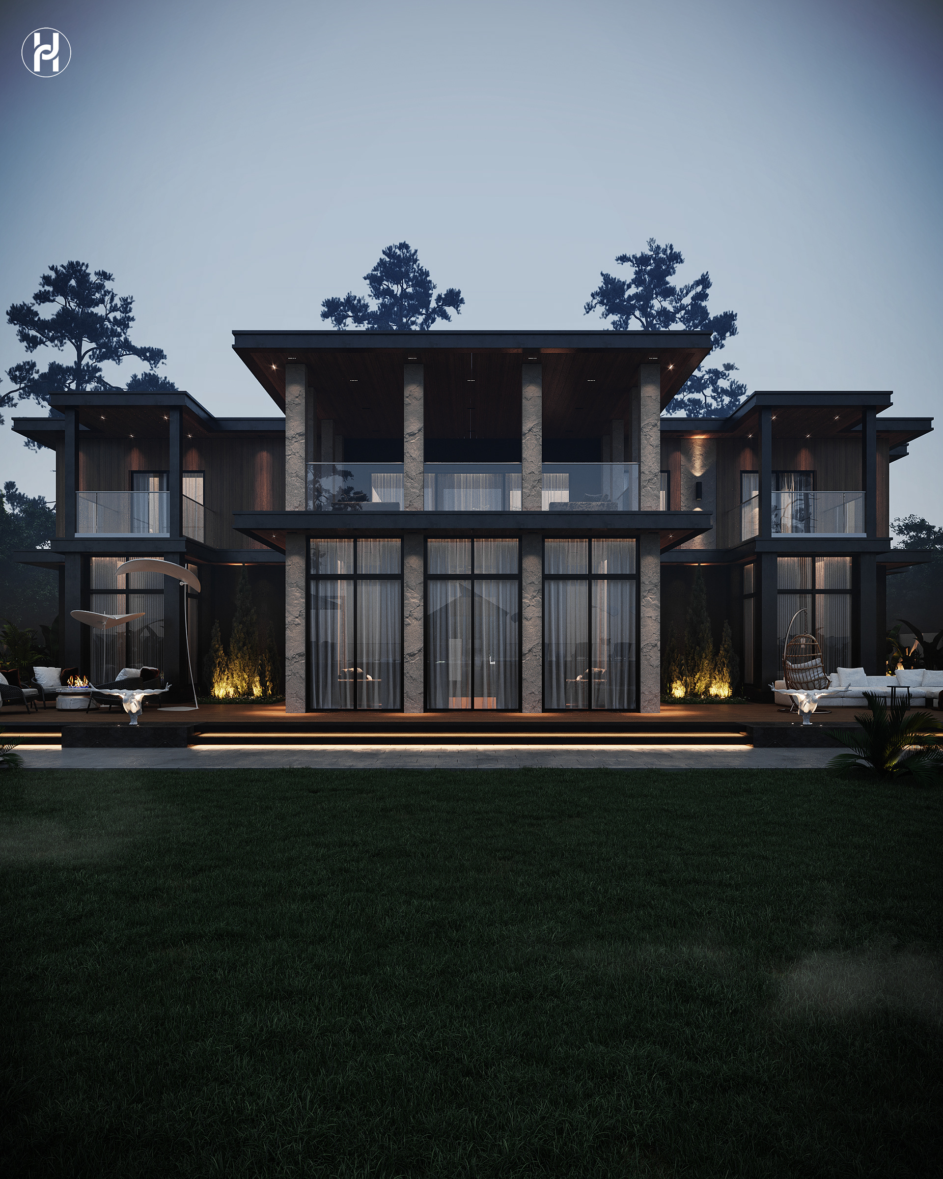 HOUSE IN BLACK 别墅外观及景观设计丨埃及丨Ahmed Hussein Designs-9