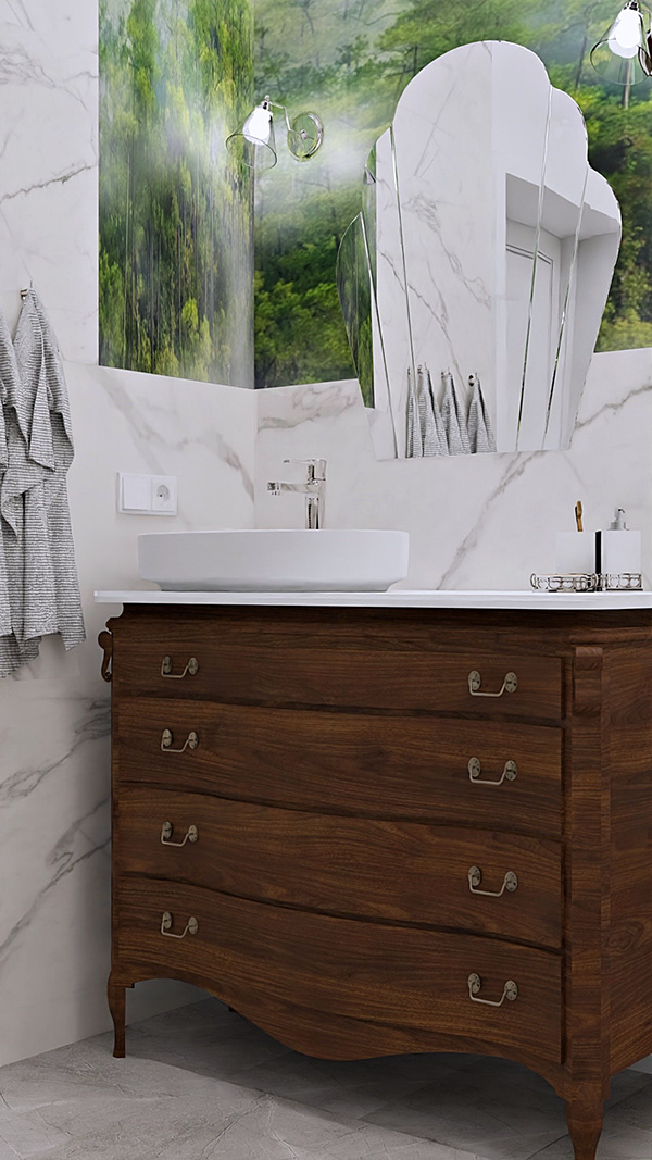 带森林景观的浴室丨波兰华沙丨Monika Pietras-4