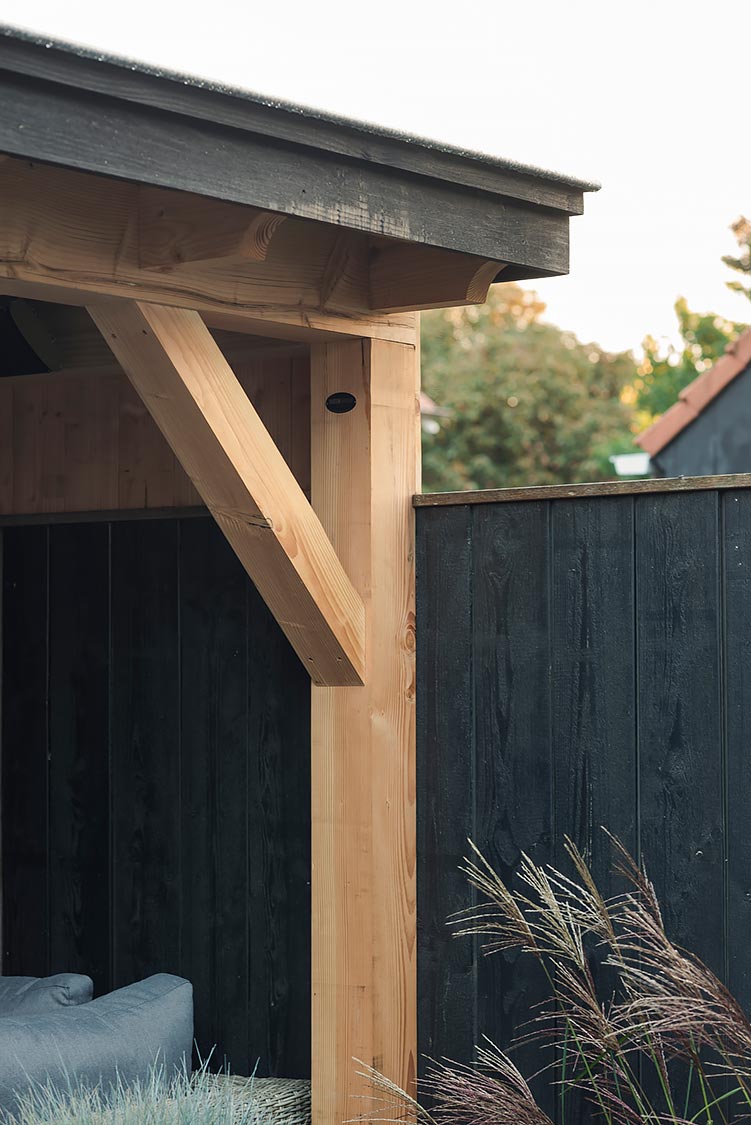 Landscaping with pond and veranda-4