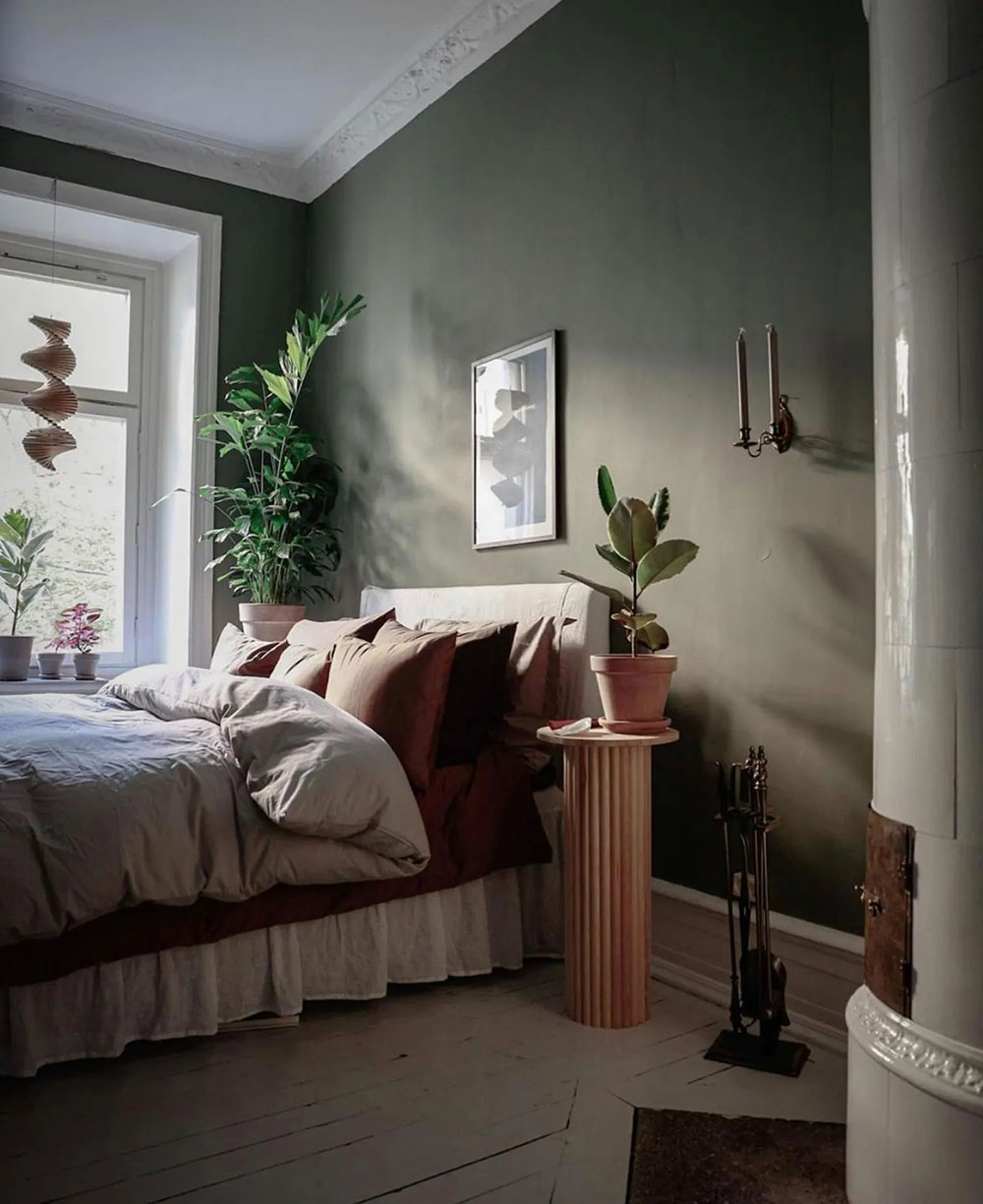 瑞典大胆绿色公寓设计，充满戏剧性魅力-9