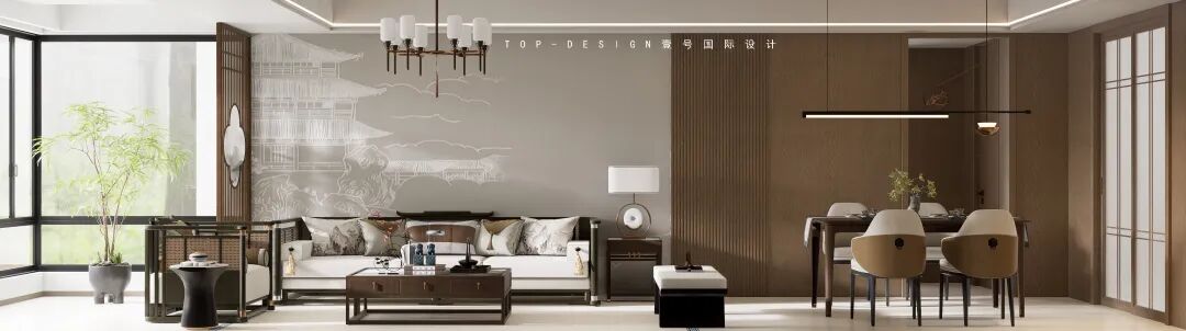 半盏茶香,一方庭院 · 把“山水画”搬进家丨壹号国际设计-17