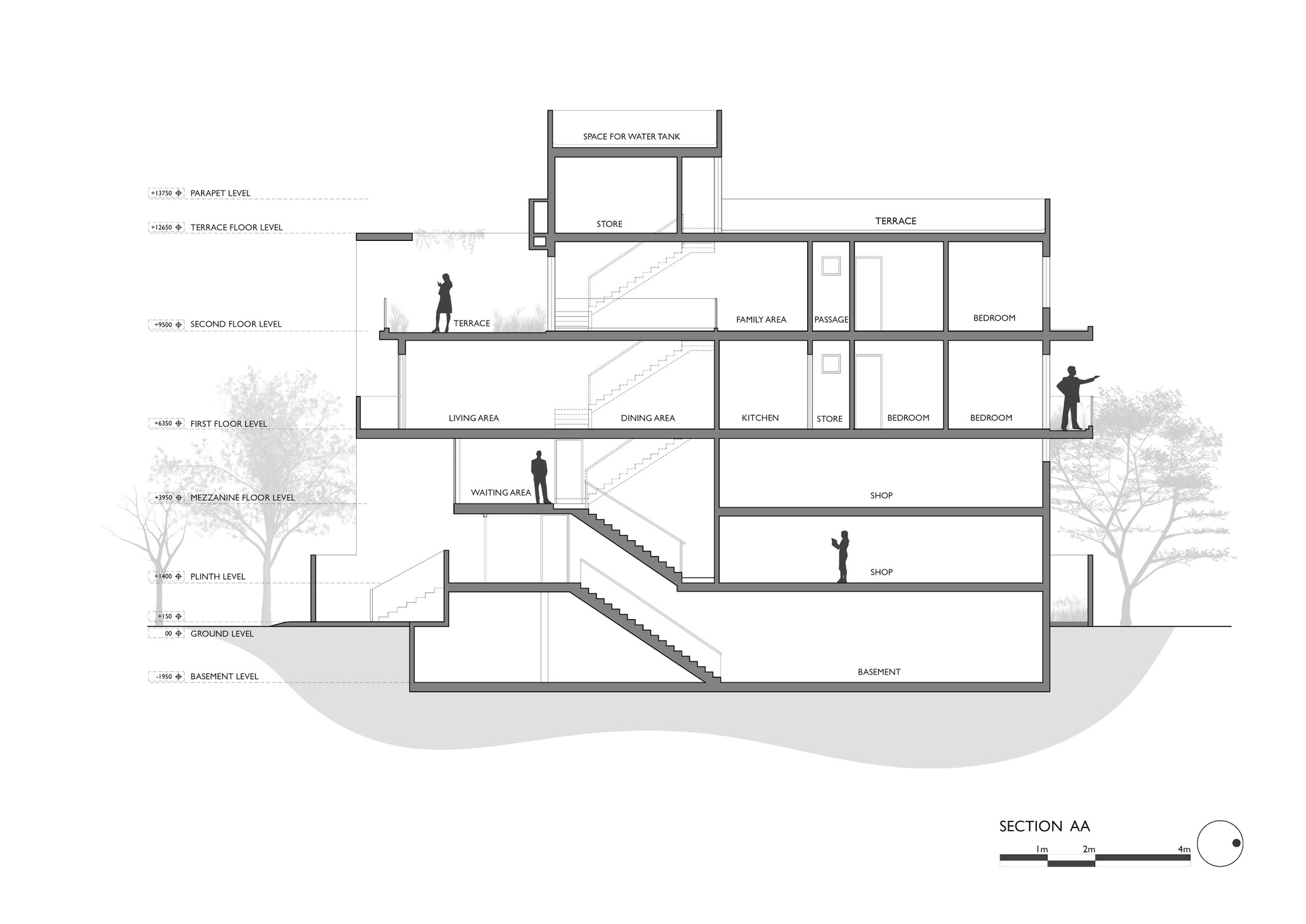 突出楼梯的房子丨印度丨Karan Darda Architects-13