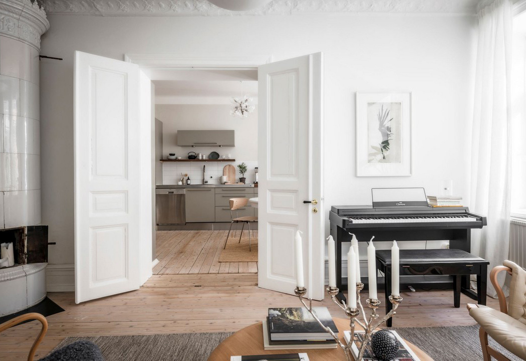 瑞典宁静灰褐公寓 顶层阁楼设计巧妙-5