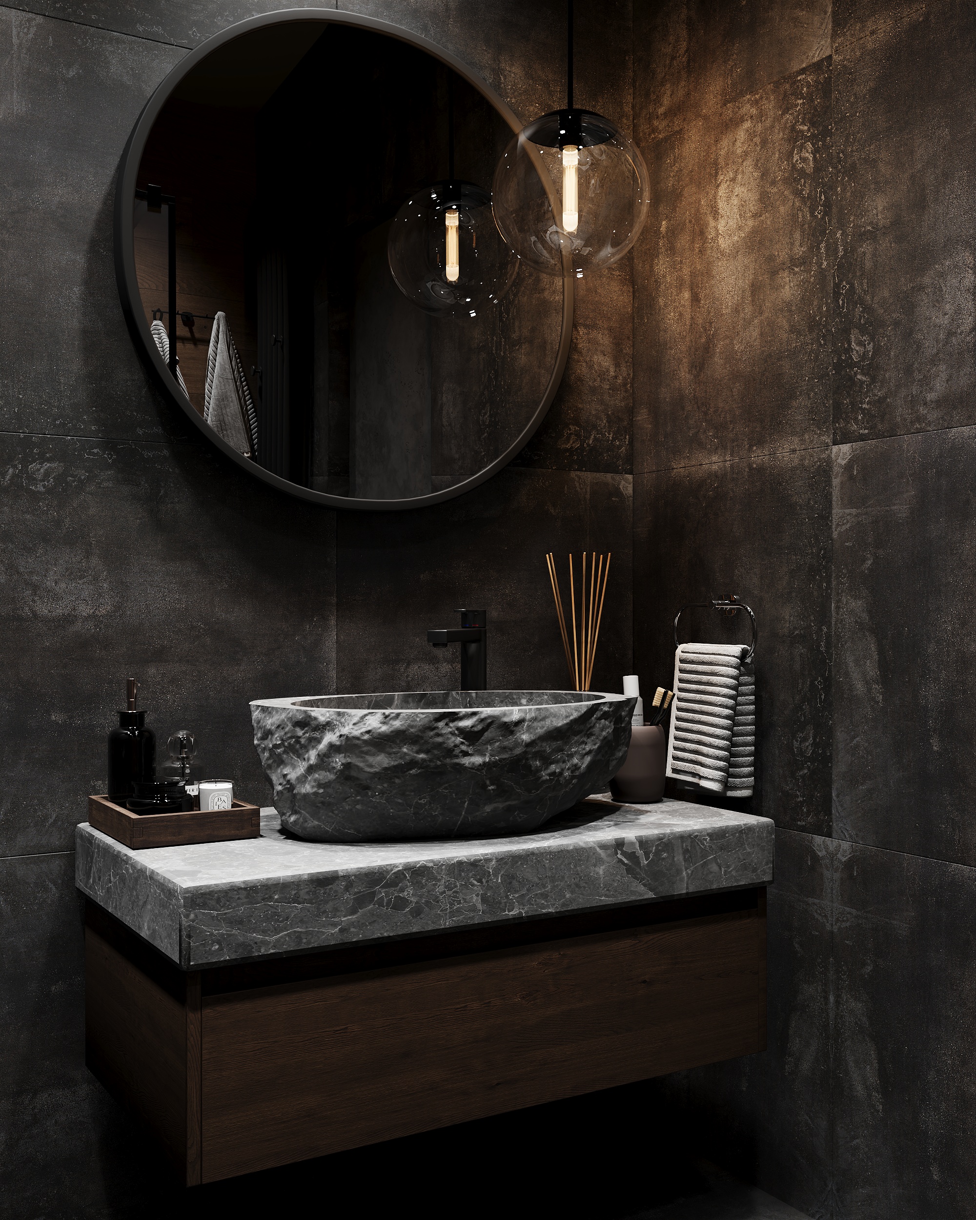 暗黑现代风公寓丨Daria-14