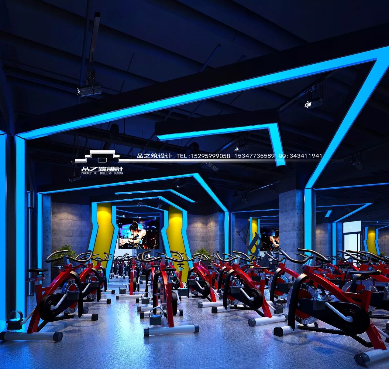 阿比克健身会所·文化宫店 | 现代工业风融入绚丽色彩-35