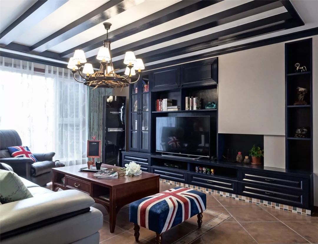 美式混搭风家居设计 | 公共区域棕色调，书房中式风-2