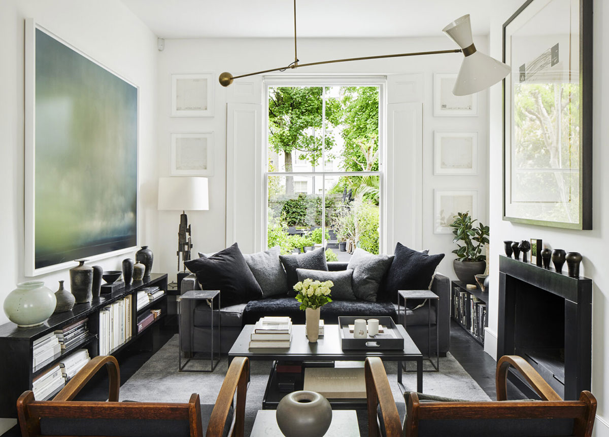 伦敦时尚黑白风格维多利亚式联排别墅-1