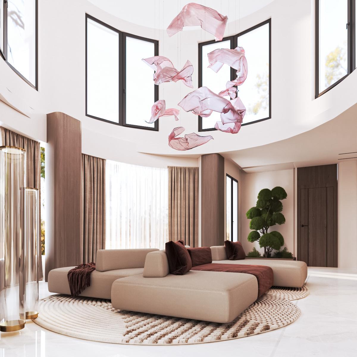 Luxurious villa double hight reception-17