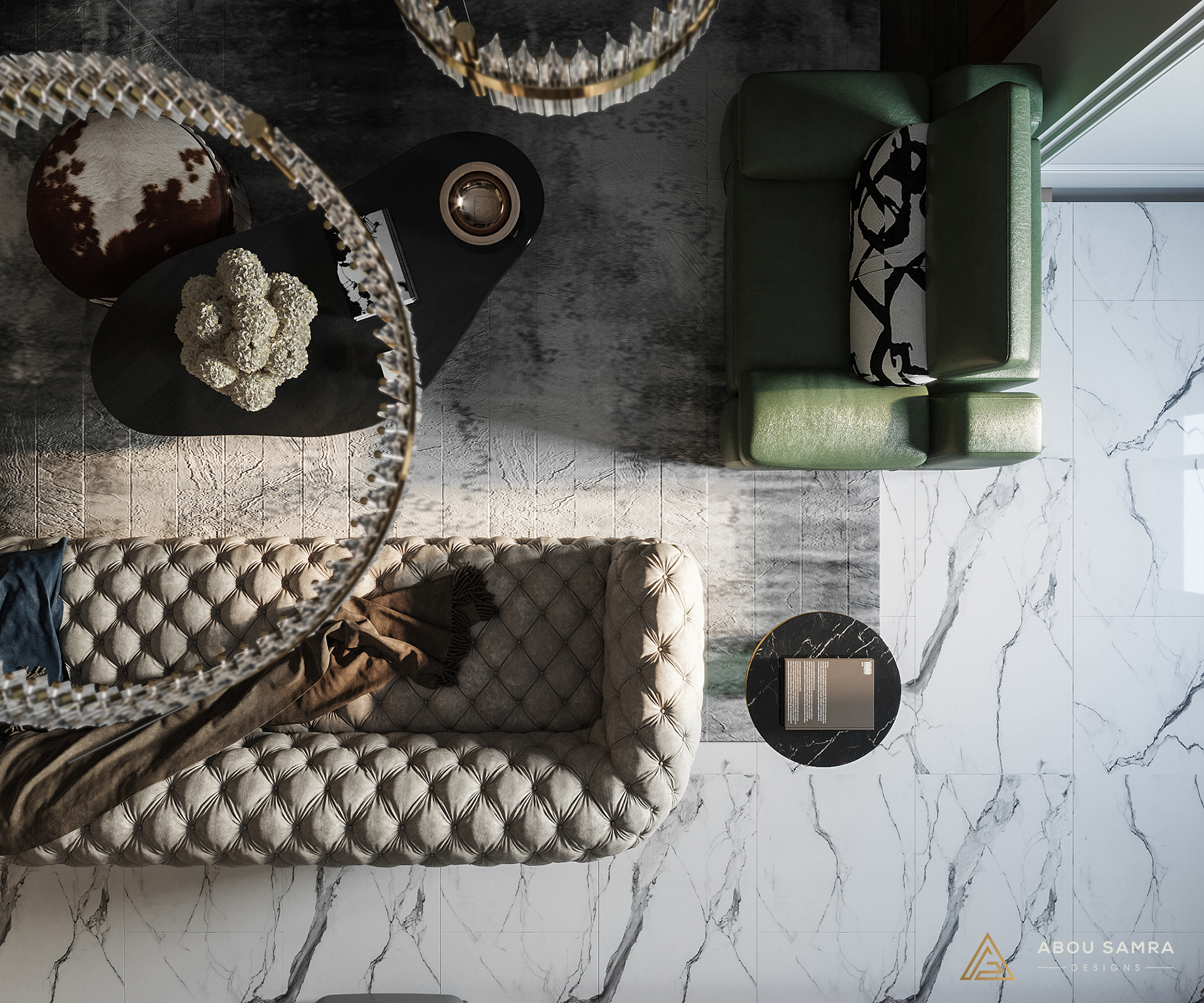 带小厨房的客厅丨沙特阿拉伯丨Abou Samra Group-15