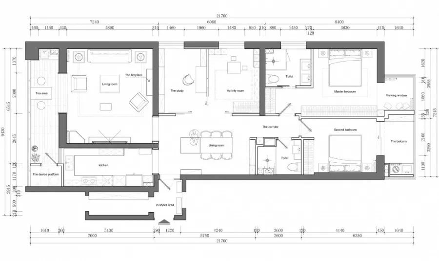 美式轻奢婚房，T 形推拉门点亮空间互动-17