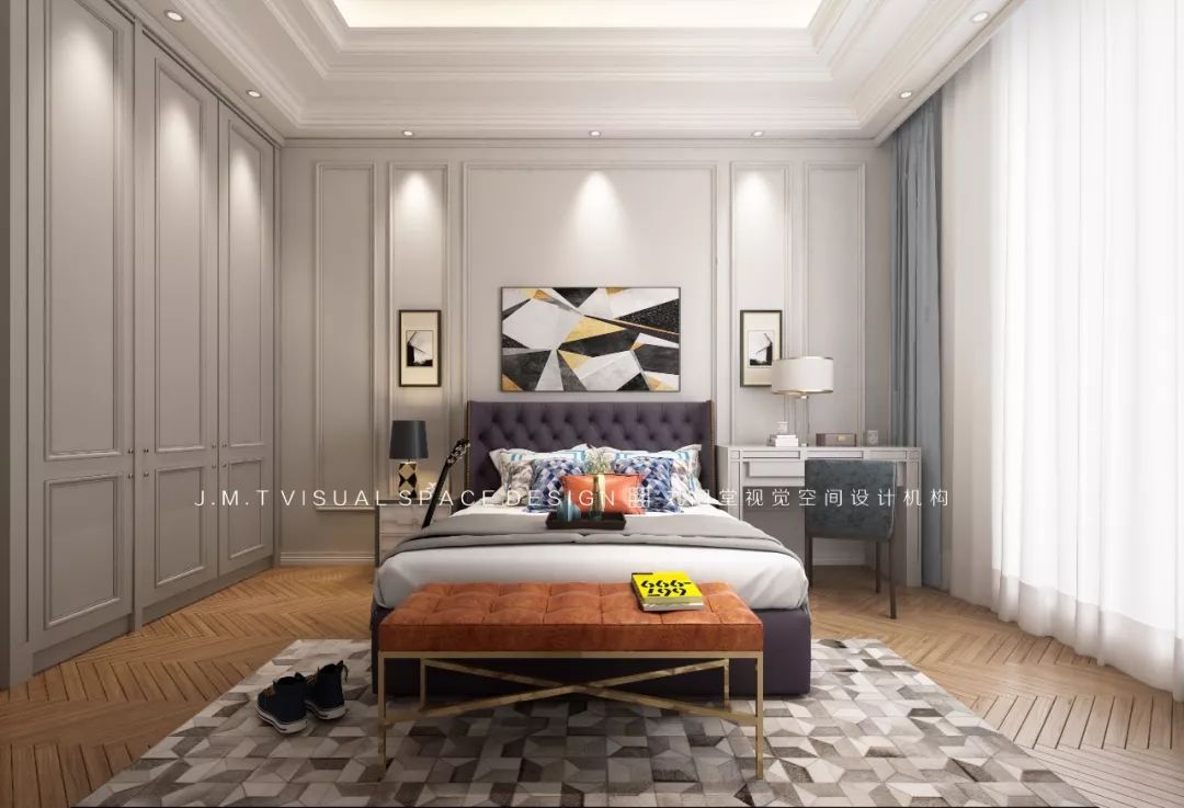 新中式、简欧、轻奢混搭,打造 540㎡别墅空间-11