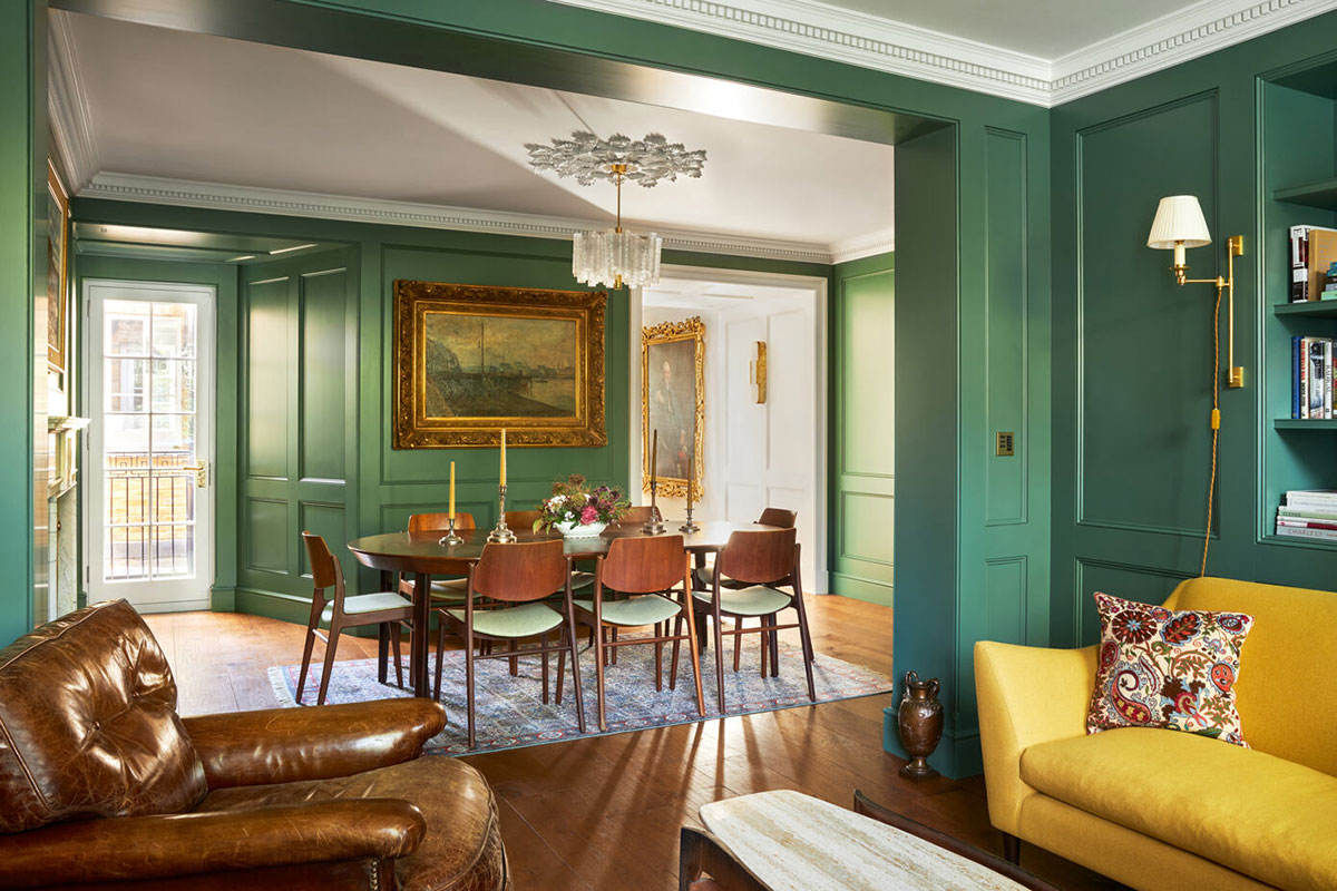 伦敦肯辛顿更新的乔治亚式联排别墅，色彩斑斓的古典之美-1