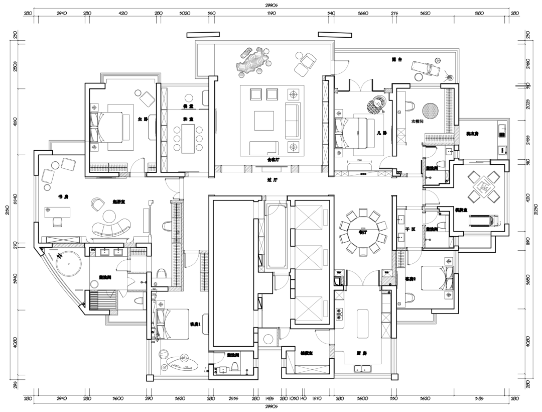 江南一品 450M²私宅丨红设计软装-59