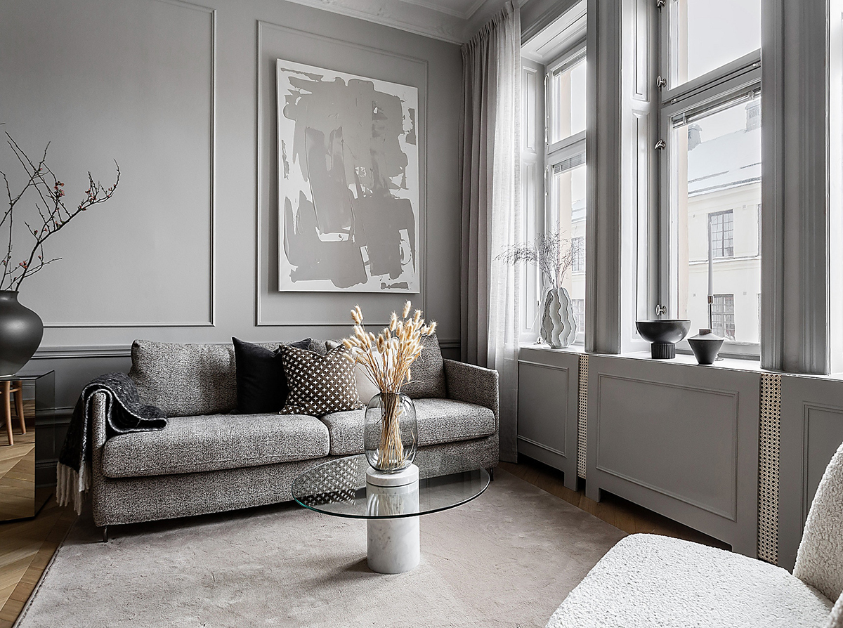 斯德哥尔摩 65 平米素雅灰调公寓设计-1
