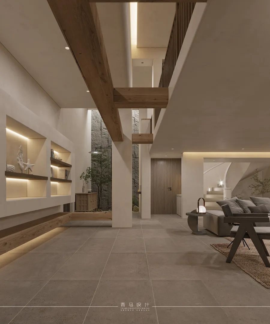 融创揽月府·赵志远设计·现代侘寂风格·380㎡合院丨青马别墅空间设计-58