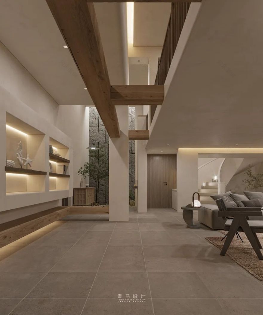 融创揽月府·赵志远设计·现代侘寂风格·380㎡合院丨青马别墅空间设计-58