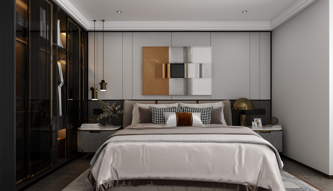 现代轻奢复式楼设计-12