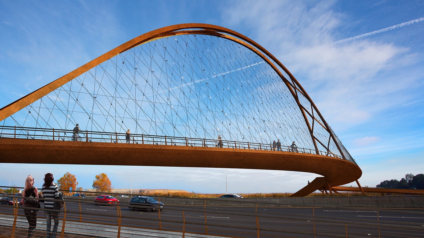 帕洛阿尔托的新 Adobe 溪行人和自行车桥-14