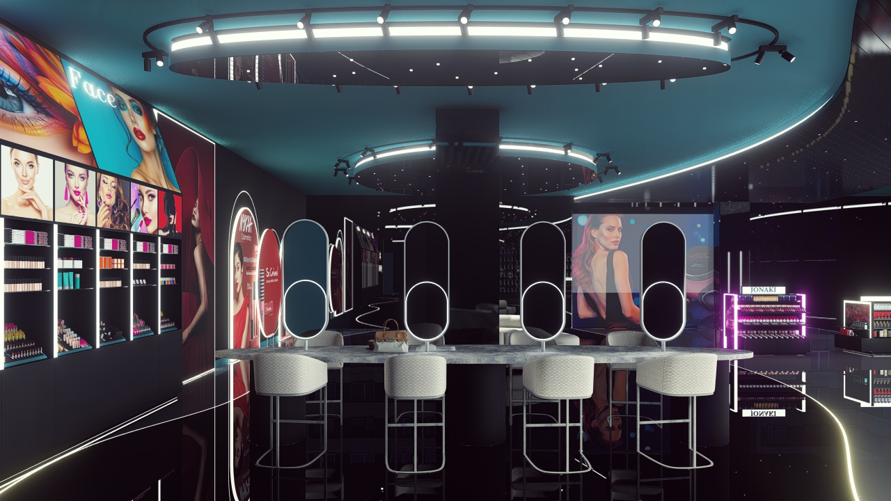 Futuristic Cosmetic Store Interior Design-7