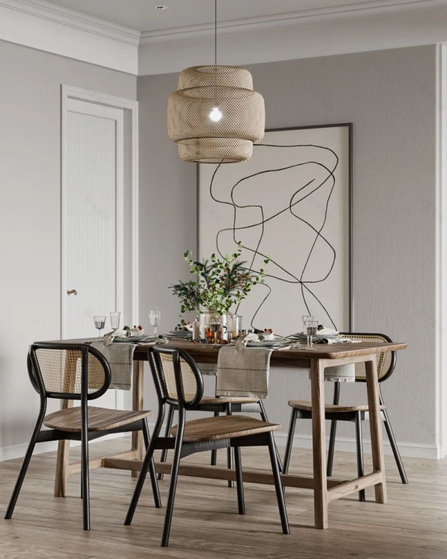 橙熹设计-- 清风轻 | 原木与绿植的温馨北欧日式之家-25