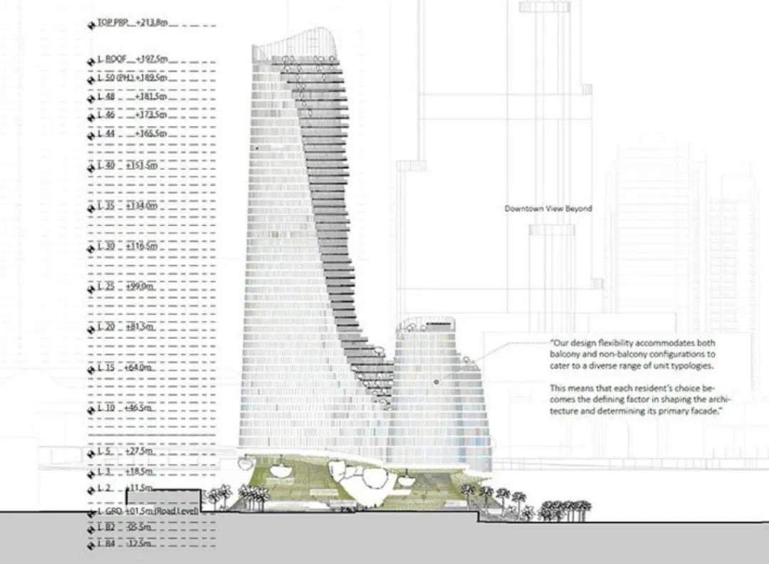 “丘陵”上的塔楼:迪拜河港摩天住宅丨阿联酋迪拜丨TheeAe Architects-15
