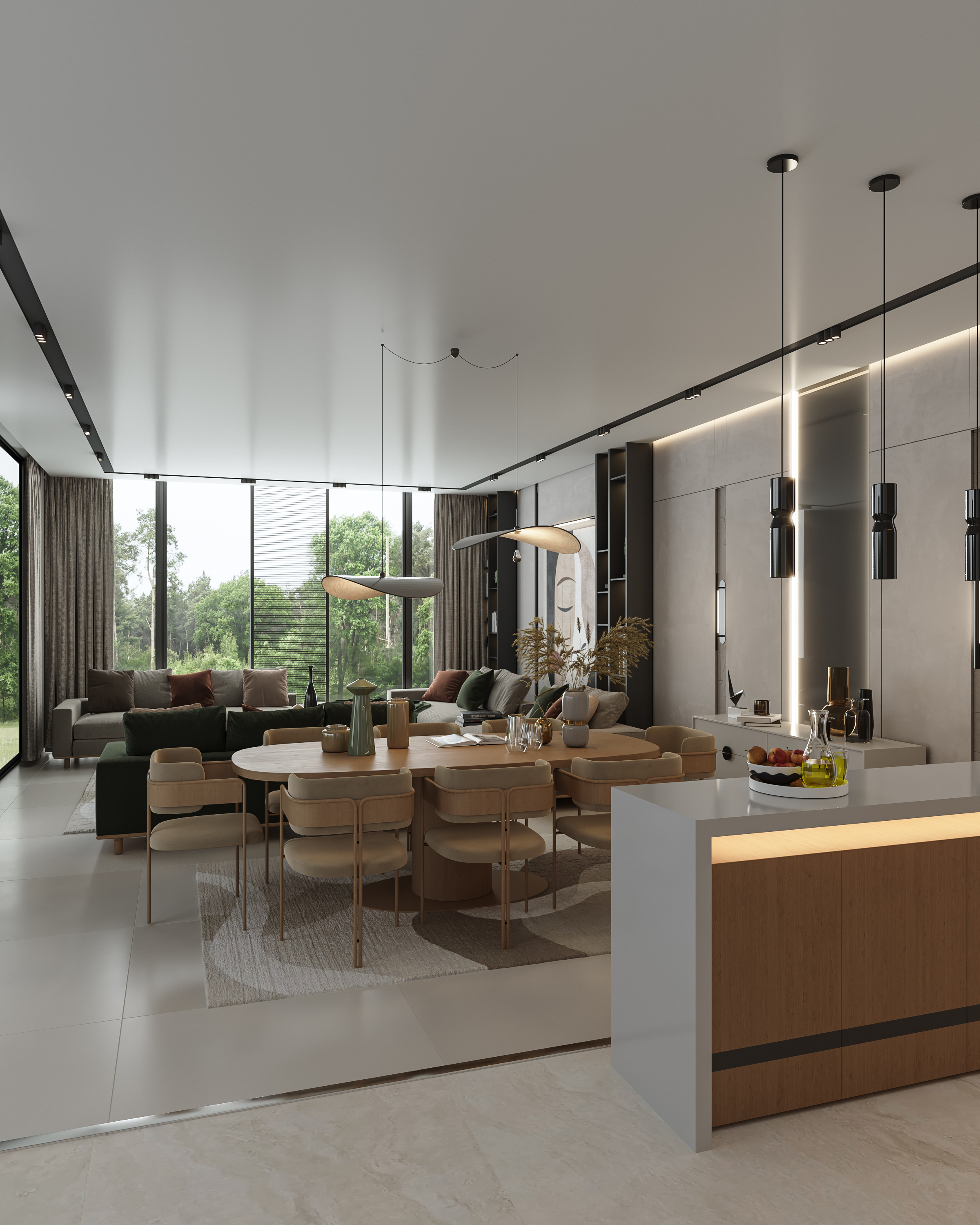 Luminous Contemporary chalet interior-6