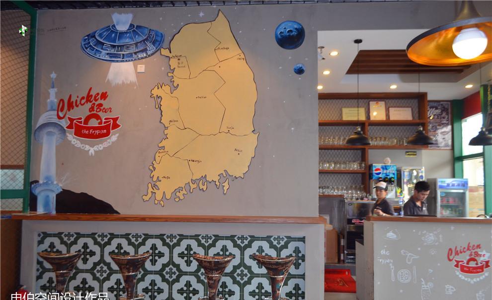 韩国啤酒炸鸡餐厅餐饮店铺装修设计-16