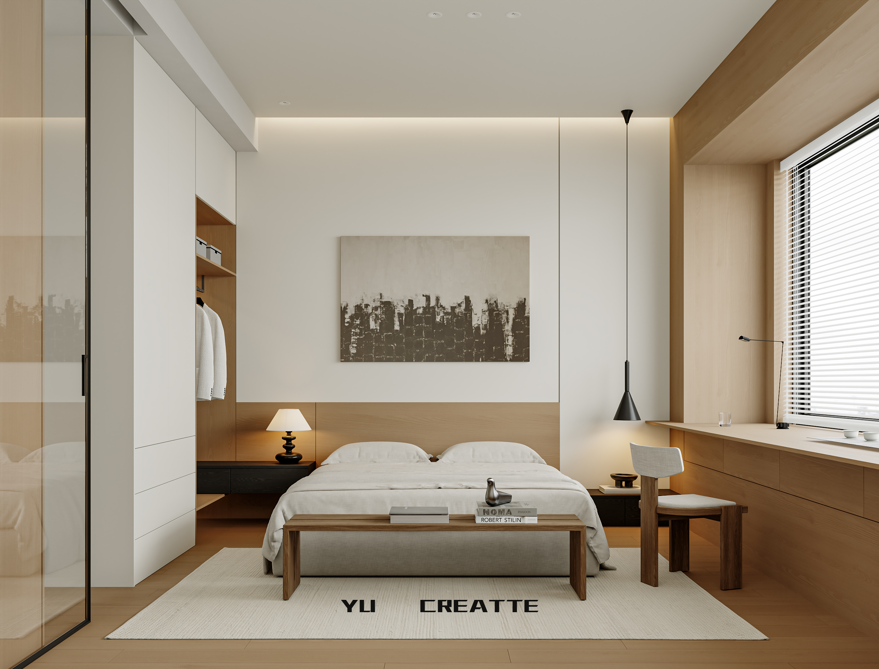 现代原木风客餐厅主人房丨近期表现-7