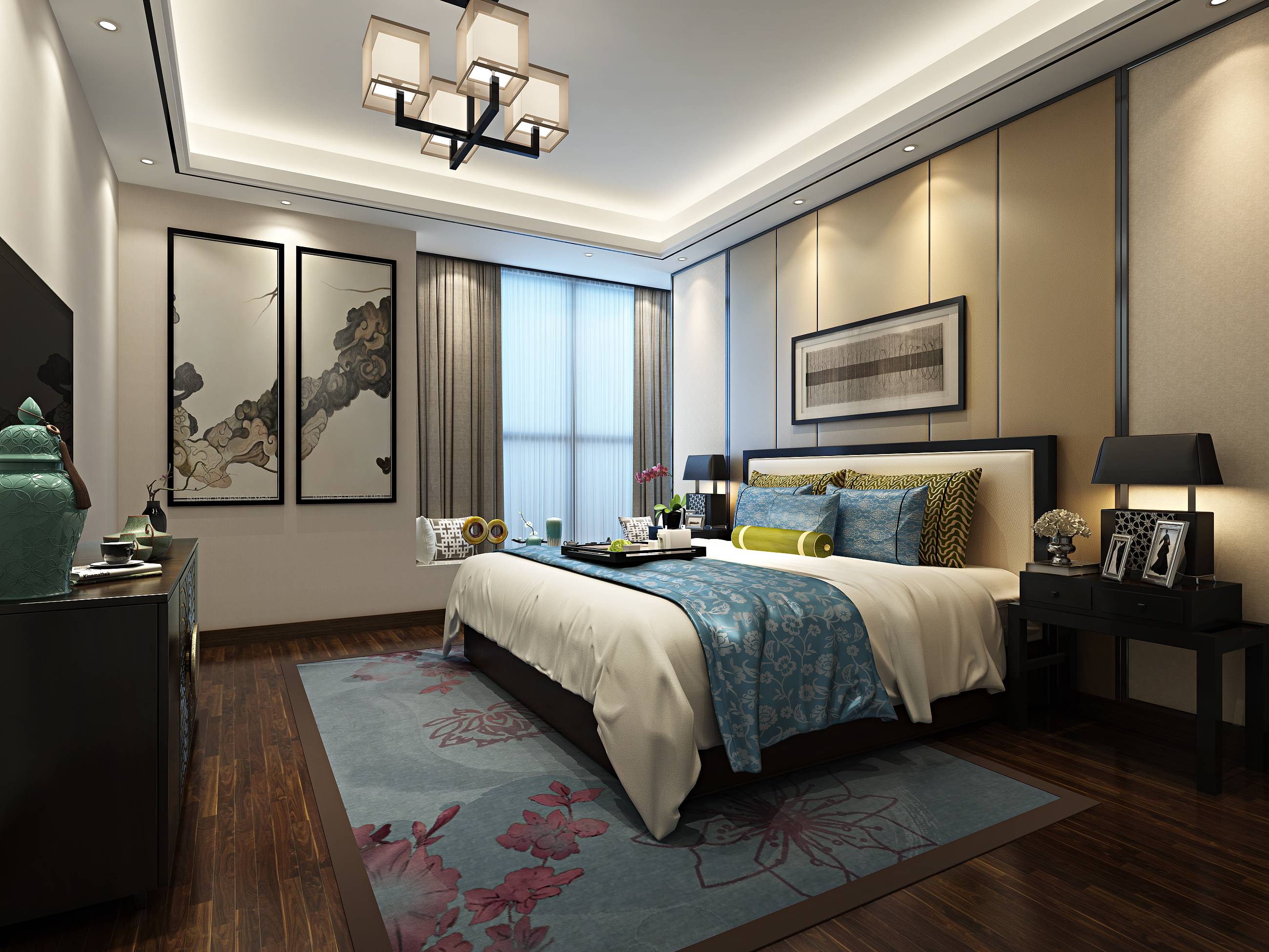 新中式 中式古典 奢华家装别墅样板房-14-39