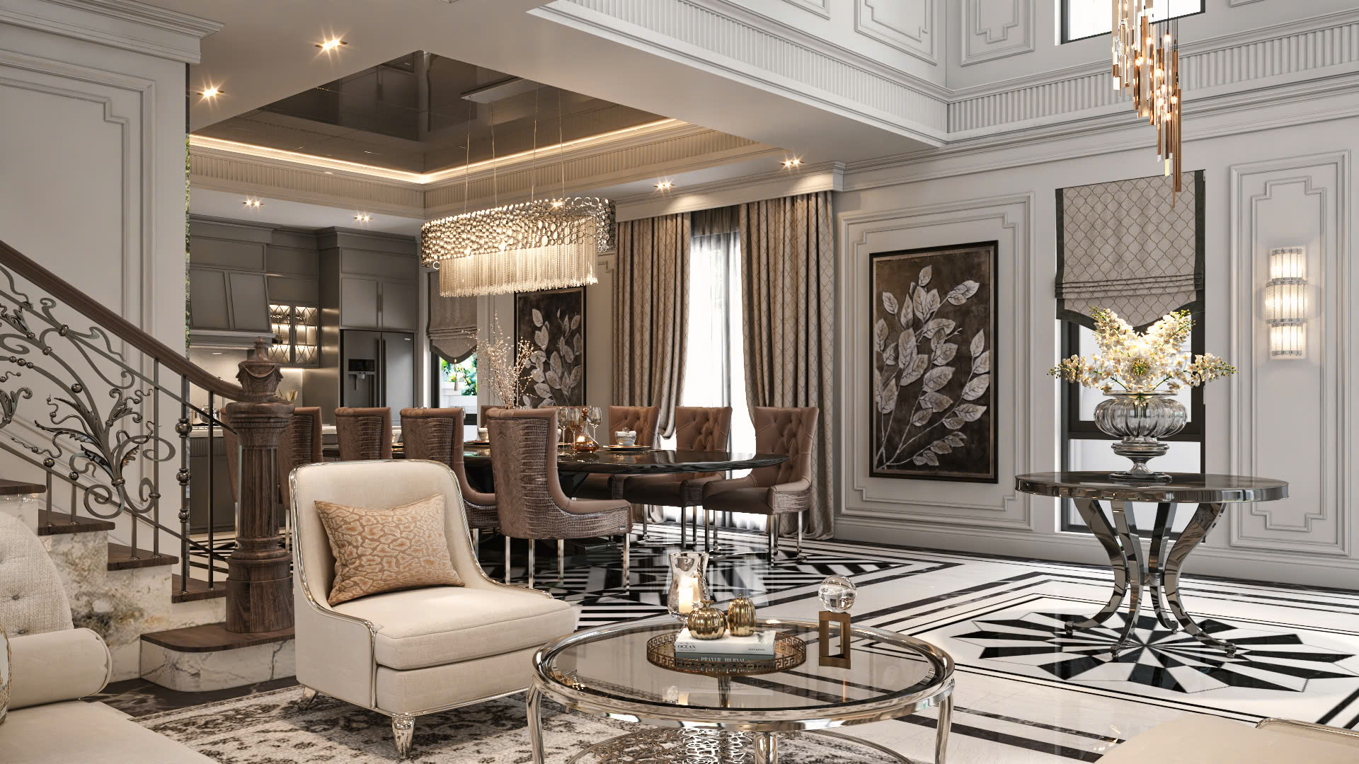 Luxury Neo classic 客餐厅-8