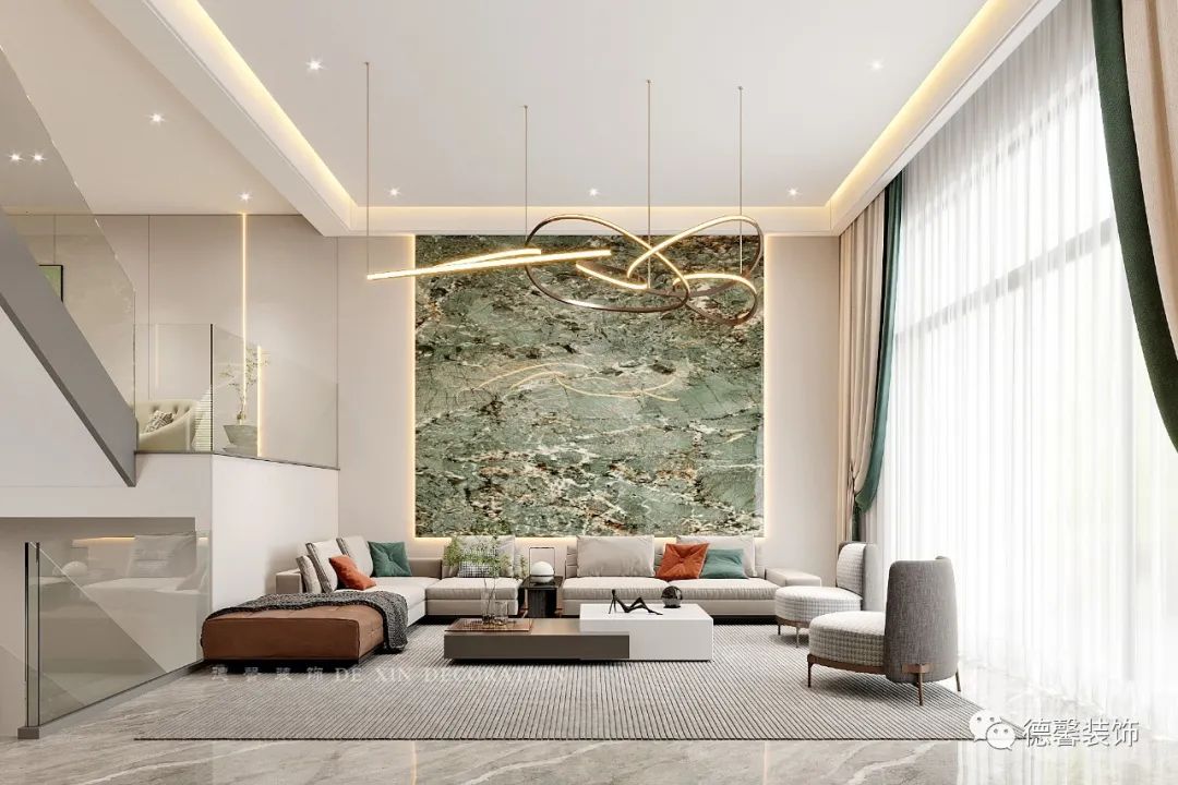 现代轻奢·两代人的温馨居所·峰湖御境别墅设计丨中国广州丨德馨装饰-12