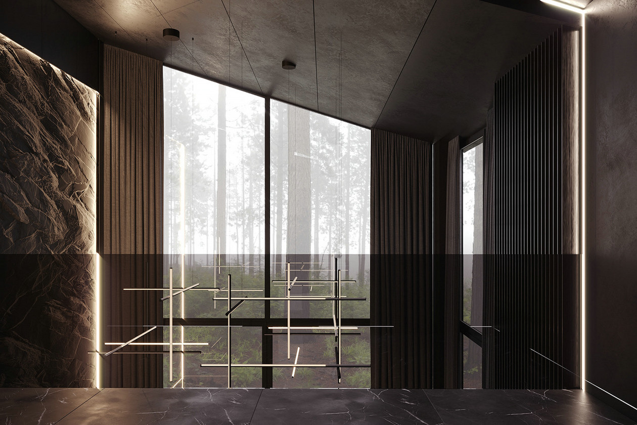 高级黑色系住宅设计-16