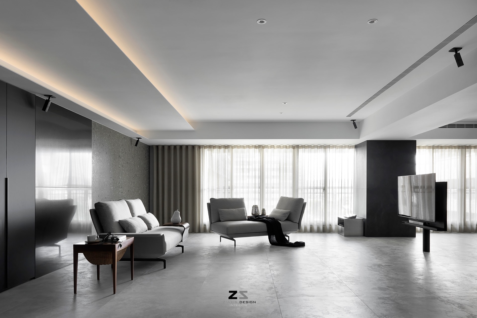 台中郭宅 Z 轴空间设计，旋转电视串联生活空间-9