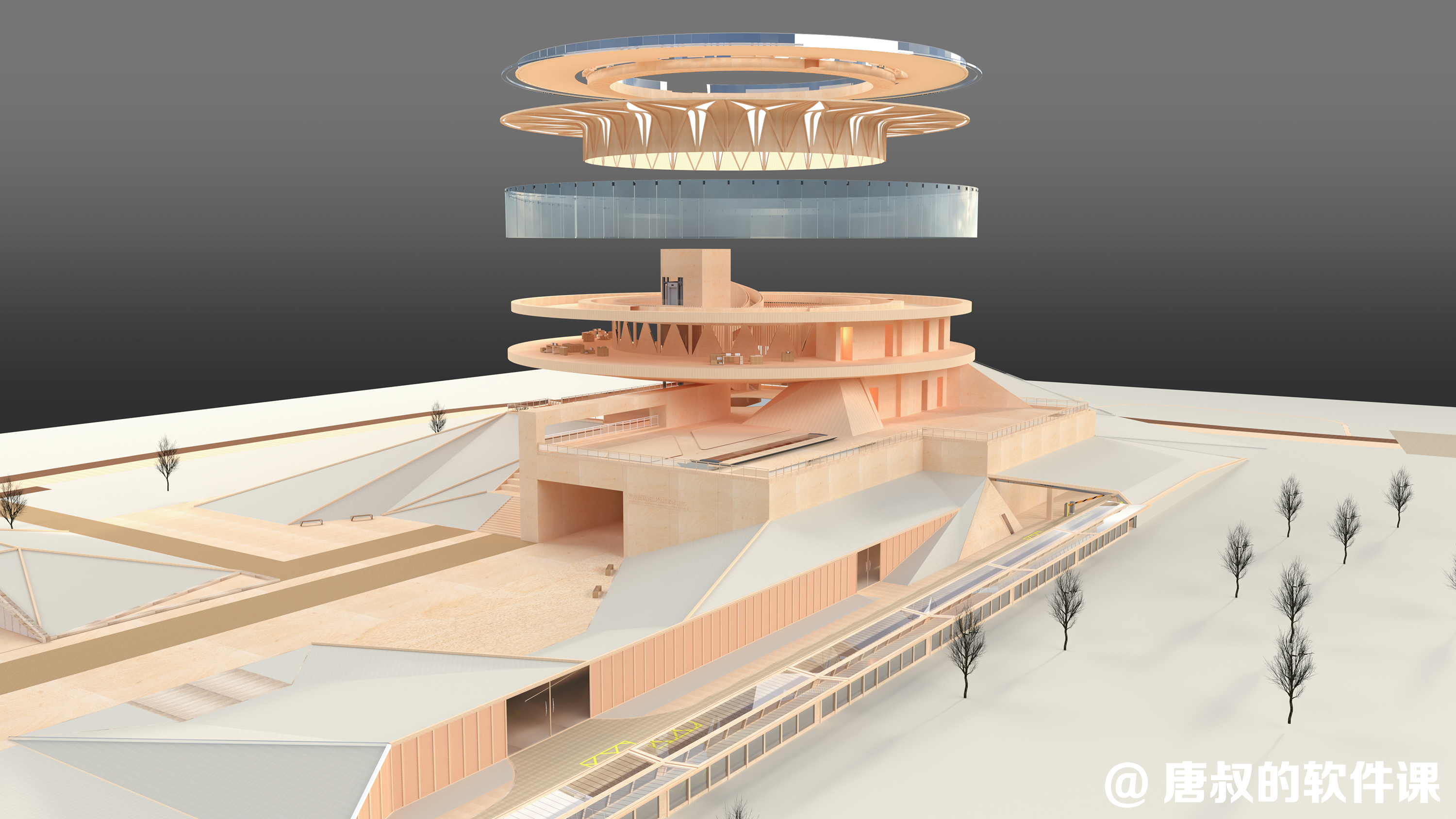 ZhengZhou“城市之冠”—手工模型渲染图-4