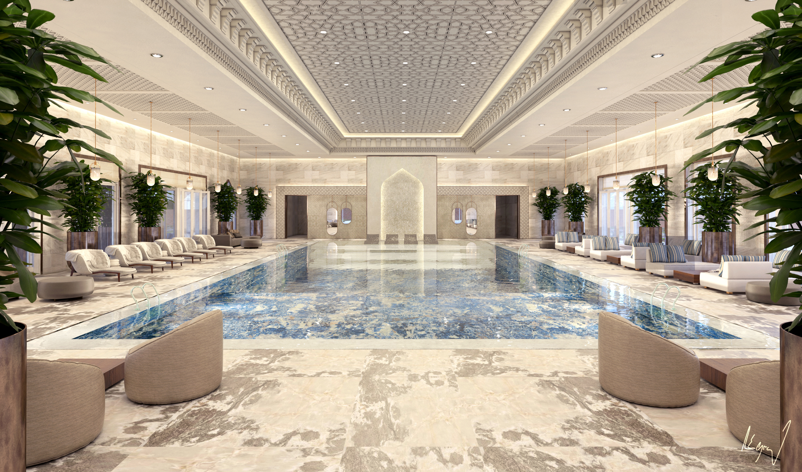 卡塔尔多哈私人游泳池设计丨SAMIHA DHIFAOUI-7