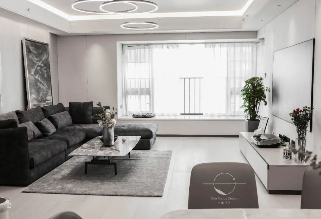 香山美墅 166㎡现代轻奢空间,雅致灰调与绿植的完美融合-21