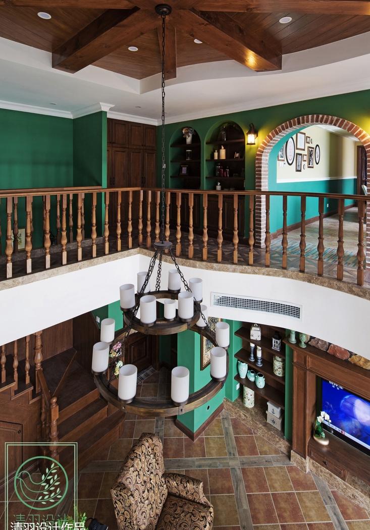 乡村风情家居设计，砖石拱门、红绿搭配成亮点-11