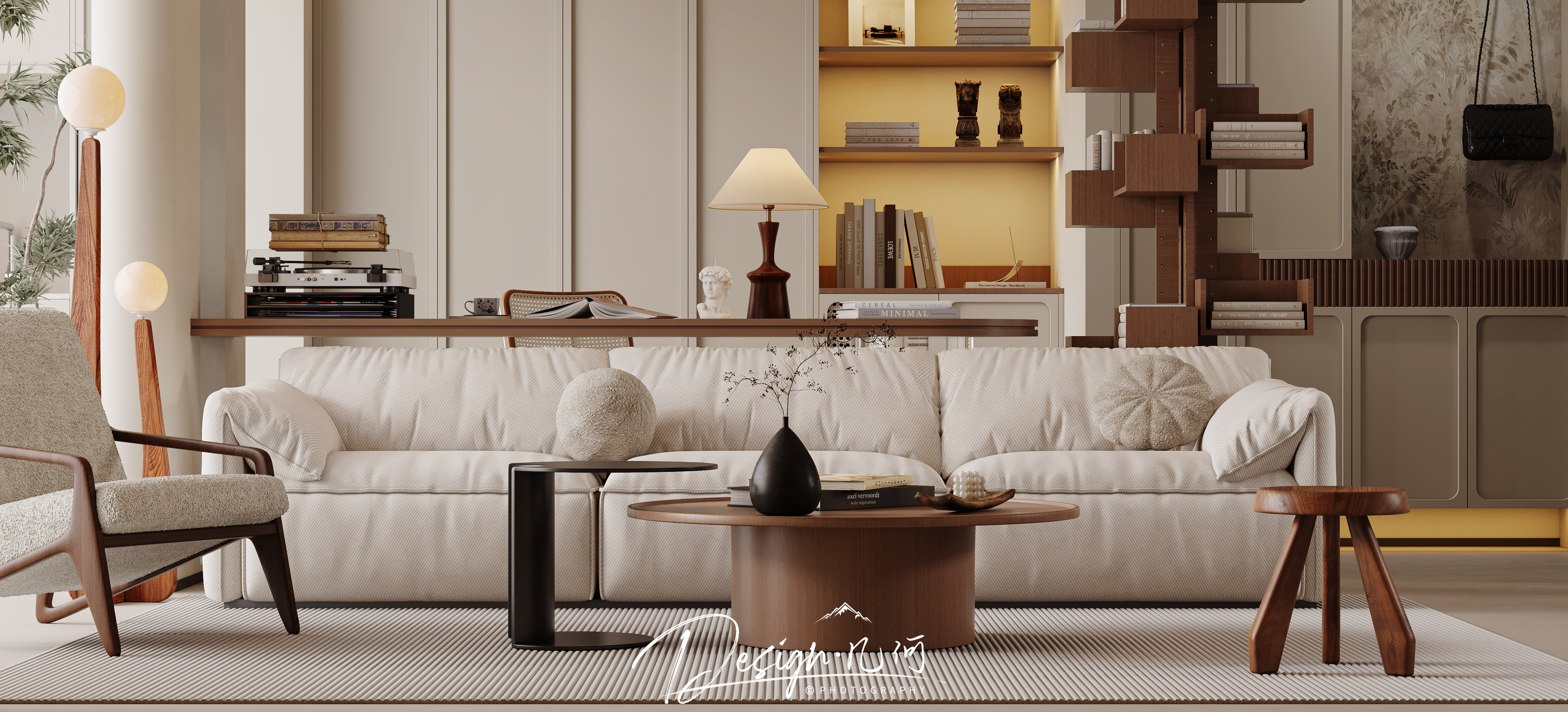 几何空间视觉表现 | 中粮山河甲第现代奶油风客餐厅-6