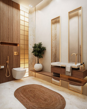 Guest Reception Bathroom | Villa Libya