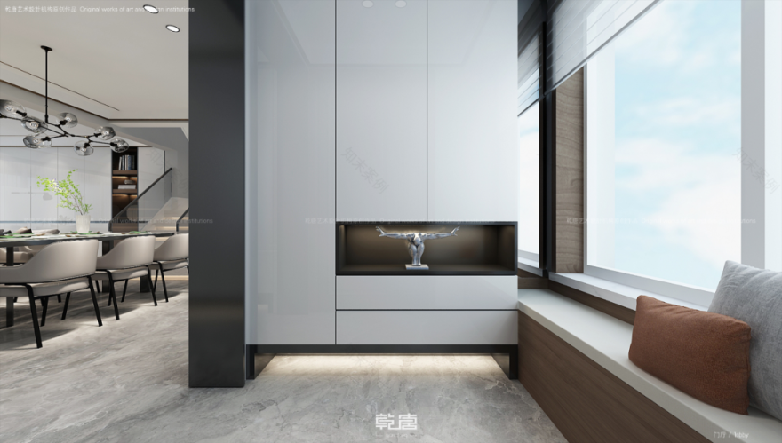 沈阳龙湖天宸原著现代新中式别墅设计丨中国沈阳丨TDD+e乾唐设计-5