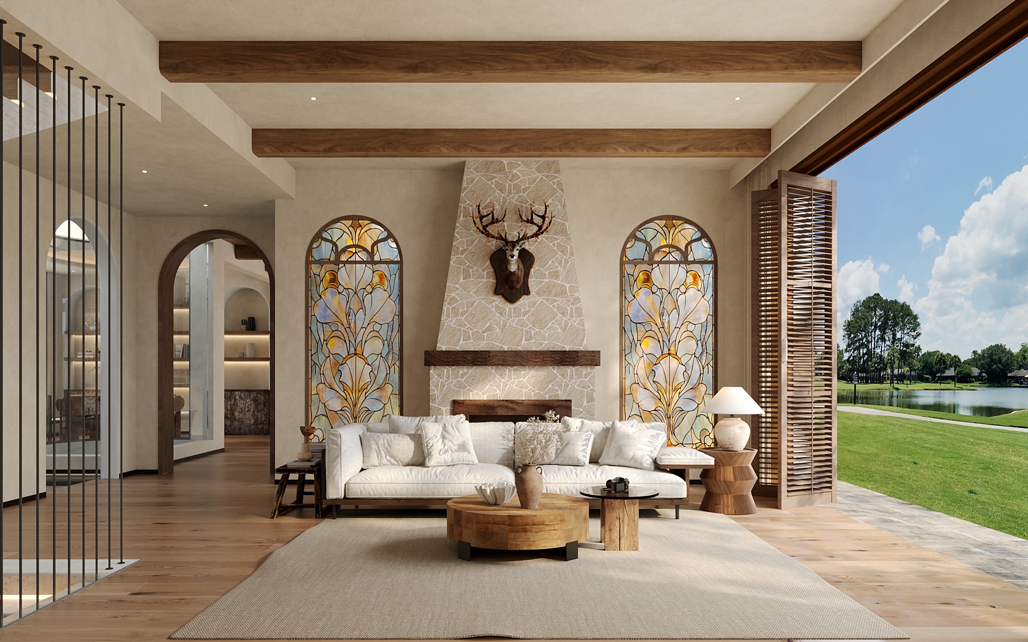 诧寂现代别墅客餐厅效果图表现-1